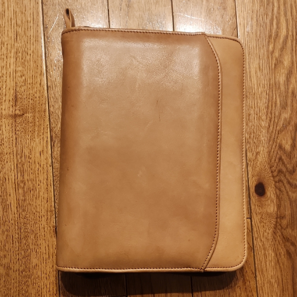 Men's Tan Day Planner Orangizer  full-grain leather P-006